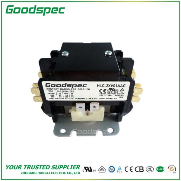 HLC-2XV01AAC(2P/25A/277VAC) Definite Purpose Contactor