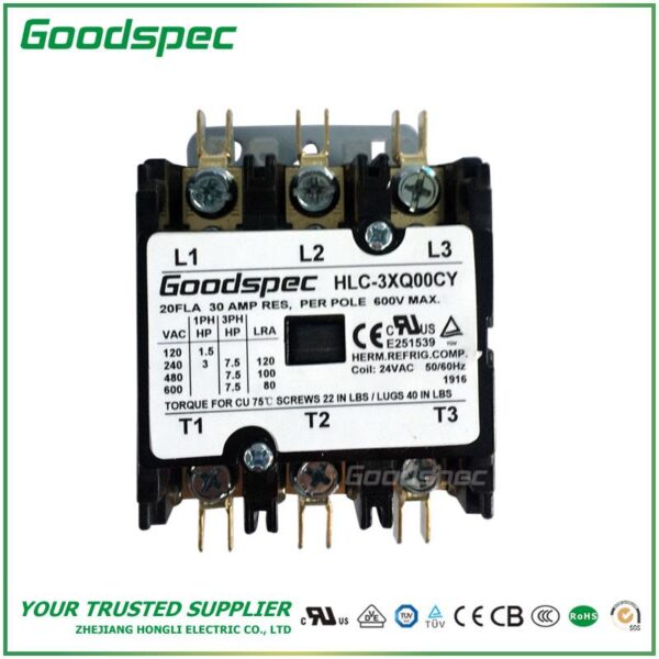 HLC-3XQ00CY(3P/20A/24VAC)DEFINITE PURPOSE CONTACTOR