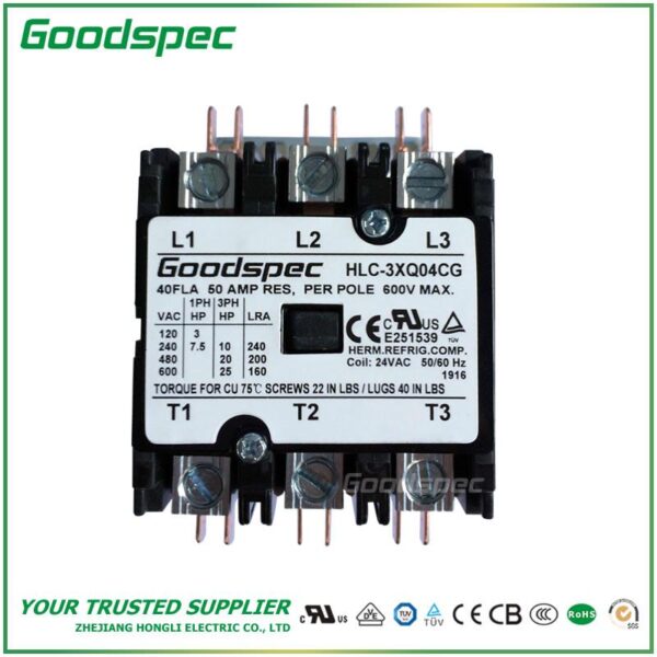 HLC-3XQ04CG(3P/40A/24VAC) Definite Purpose Contactor