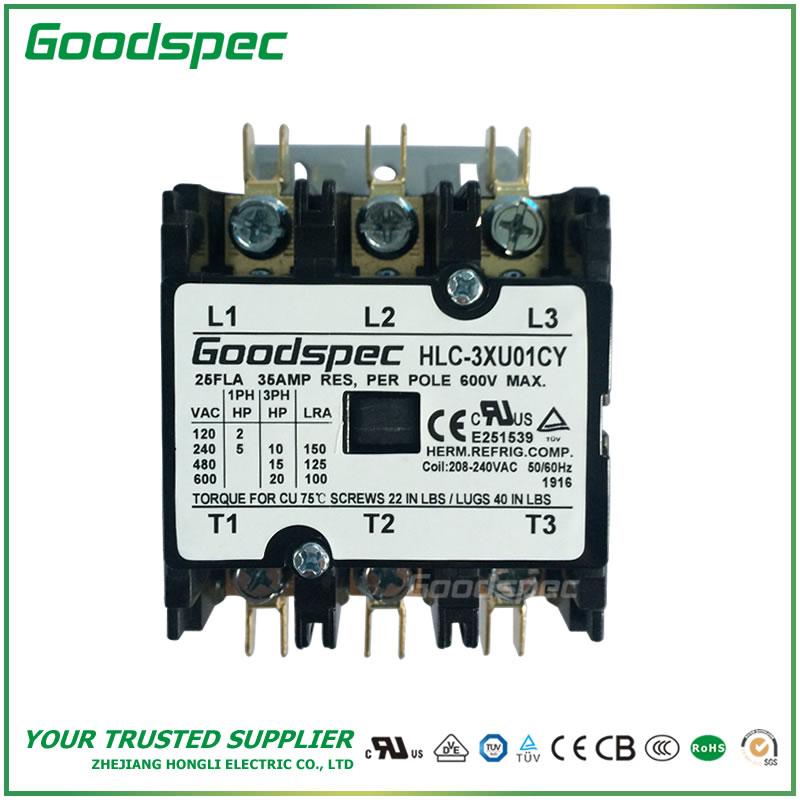 HLC-3XU01CY(3P/25A/208-240VAC)DEFINITE PURPOSE CONTACTOR