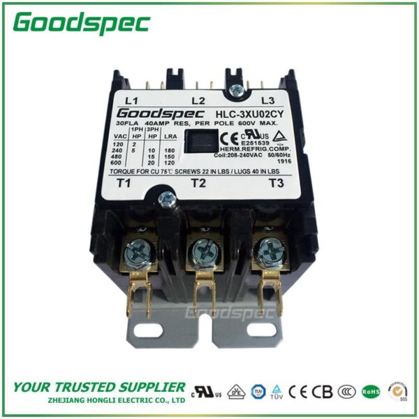 HLCY3XU02CY(3P/30A/208-240VAC)DEFINITE PURPOSE CONTACTOR