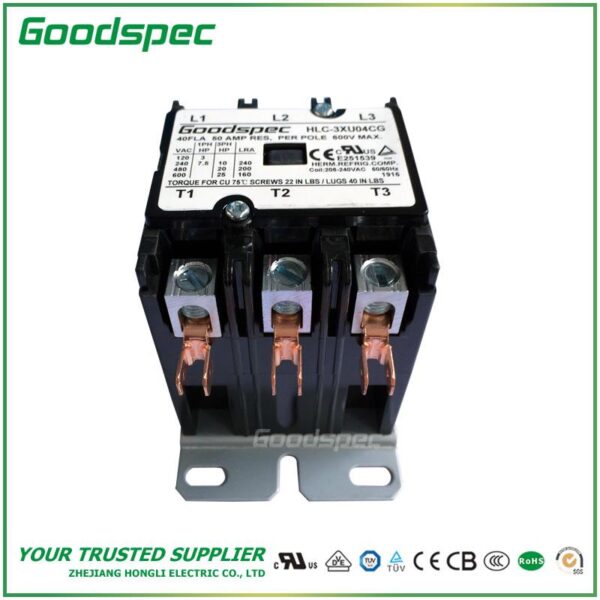 HLC-3XU04CG(3P/40A/208-240VAC) Definite Purpose Contactor