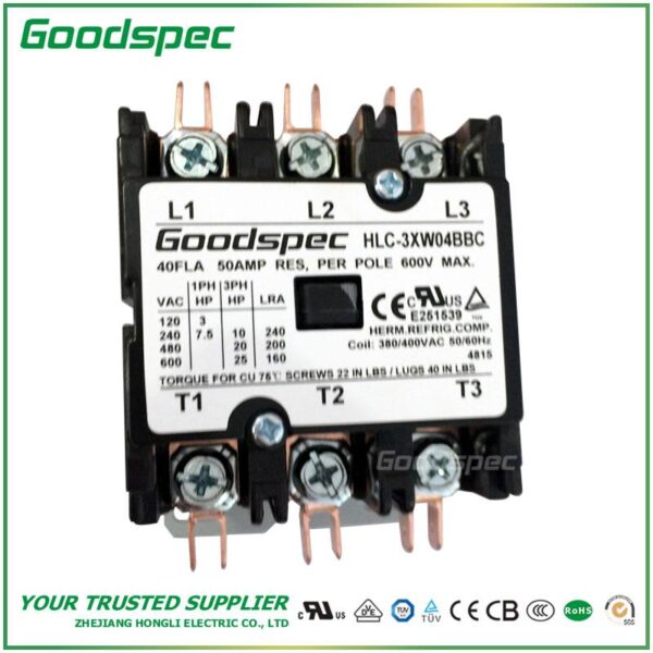 HLC-3XW04BBC(3POLES/40A/380-400VAC)Definite Purpose Contactor