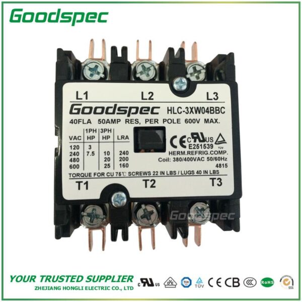 HLC-3XW04BBC(3POLES/40A/380-400VAC)Definite Purpose Contactor