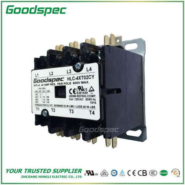 HLC-4XT02CY(4P/30A/120V) DEFINITE PURPOSE CONTACTOR