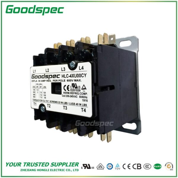 HLC-4XU00CY(4P/20A/208-240V) DEFINITE PURPOSE CONTACTOR