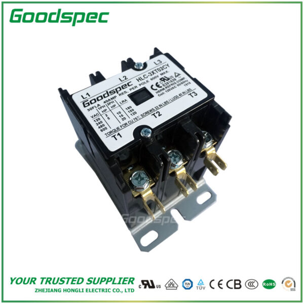 HLC-3XT02CY(3P/30A/120VAC) Definite Purpose Contactor